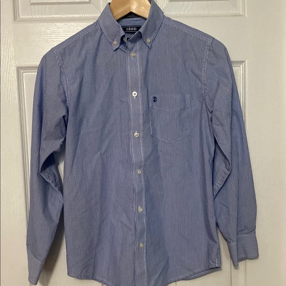 Izod Boys Classic Blue Pinstripe Shirt - Picture 1 of 2
